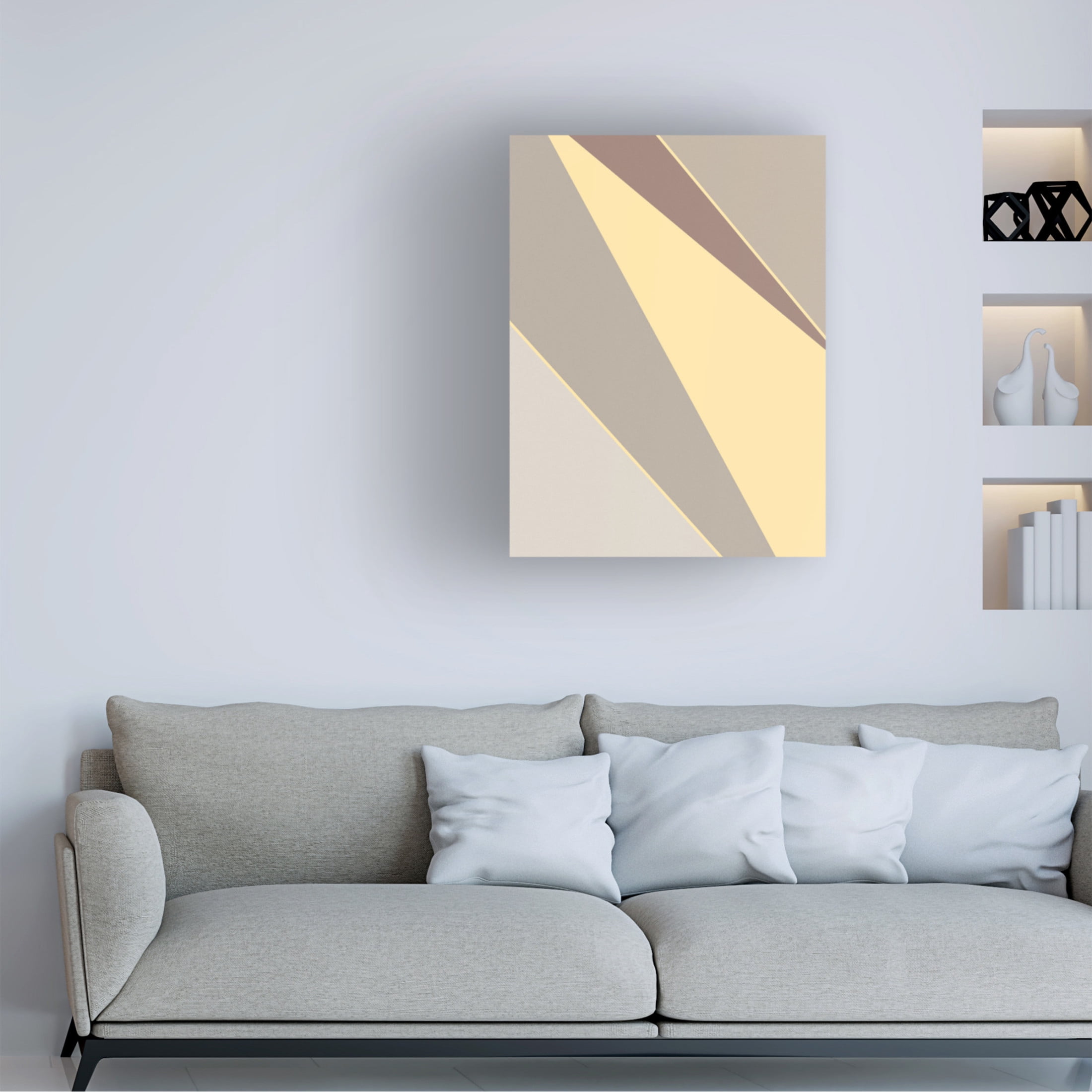 Trademark Fine Art Pictufy Studio Abstract Shapes Yellow Canvas Wall Art