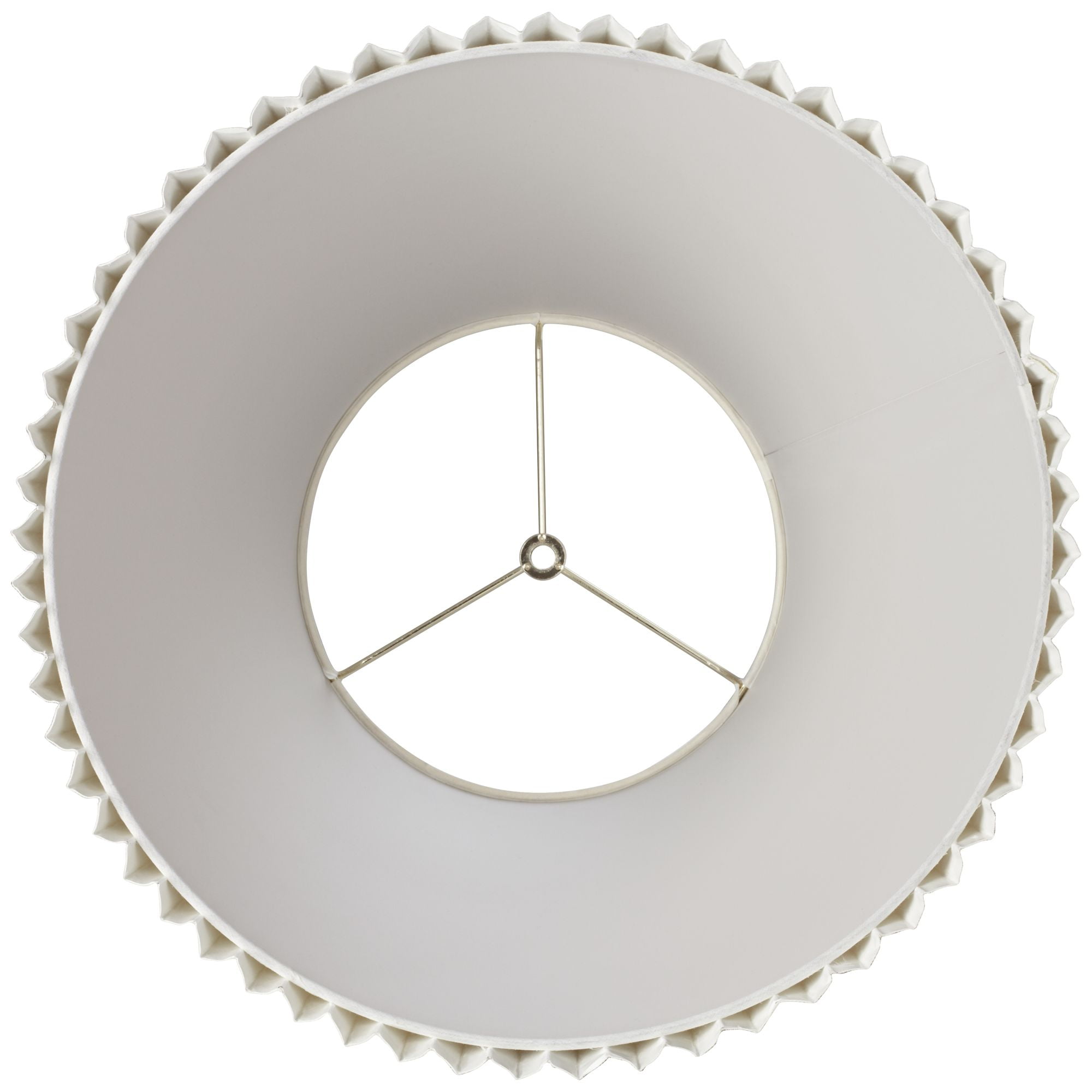 Springcrest 10" Top x 17" Bottom x 14 1/2" High x 14 3/4" Slant Lamp Shade Replacement Large Ivory Bell Pleated Spider Harp Finial