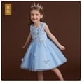 thumbnail image 4 of Gunia Little Girls Formal Dress Sleeveless Kids Summer Fashion Butterfly Printed Tulle Skirt Princess Puffy Wedding Blue Dress For Girls 3-9 Years, 4 of 4
