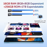 XGODY Q17 Android 15 11 Smart Tablet | 16GB RAM +256GB ROM +1TB Expandable | 8000mAh Battery | 8MP + 13MP Dual Camera | 1080P HD Touch Screen | 1.15lb/Blue Metal Body