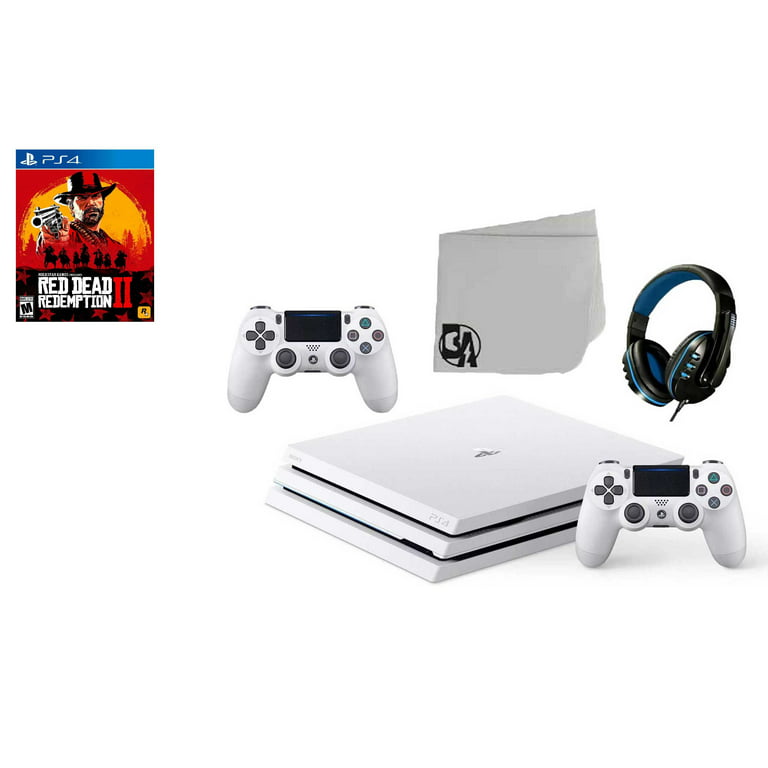 Sony PlayStation 4 Glacier 1TB Consol White 2 Included with Red Dead Redemption 2 BOLT AXTION Bundle Like New - Walmart.com