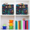thumbnail image 6 of Yayeee 2 Pack Canvas Storage Basket with Handles for Shelves Fabric Bins Closet Organizer, Stained Glass Pattern, 6 of 8