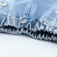 thumbnail image 5 of WEIGFI Child Pants Girls Summer Casual Denim Shorts With Bow Tie Belt High Waist Design Elastic And Comfortable Stretchable Breathable And Soft Fashionable And Trendy For Versatile Bottoms, 5 of 9