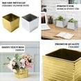 thumbnail image 4 of Efavormart 2 Pack | 5" Silver Brush Textured Ceramic Square Flower Plant Box, Cube Shaped Planter Pots, 4 of 5