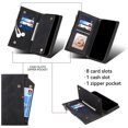 thumbnail image 3 of Wallet Case for Galaxy S25 Plus with RFID Blocking Card Holder, PU Leather Magnetic Flip Zipper Phone Cover - Black, 3 of 6