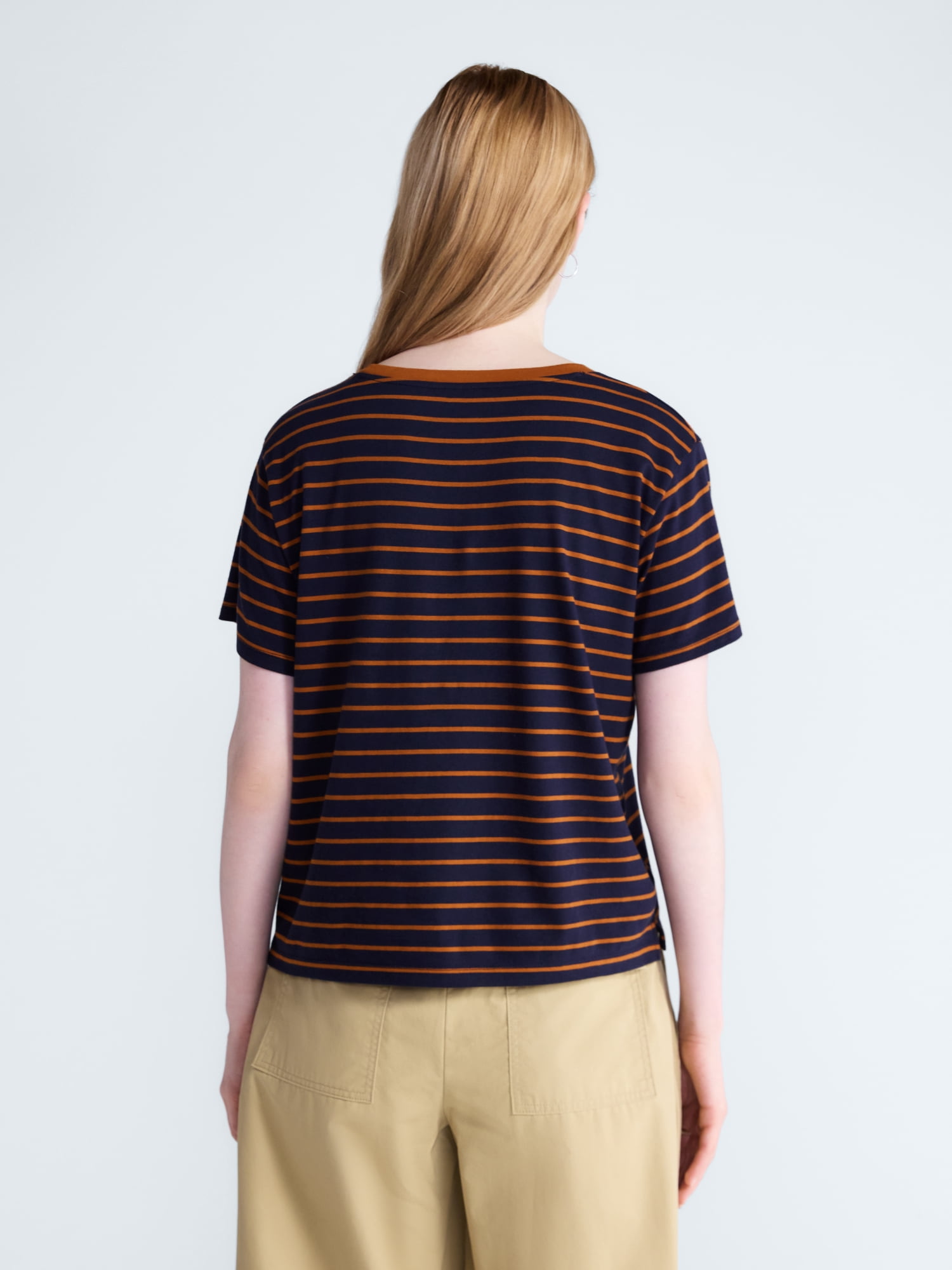 Free Assembly Women's and Women's Plus Cotton Cropped Boxy Tee with Short Sleeves, Sizes XS-4X