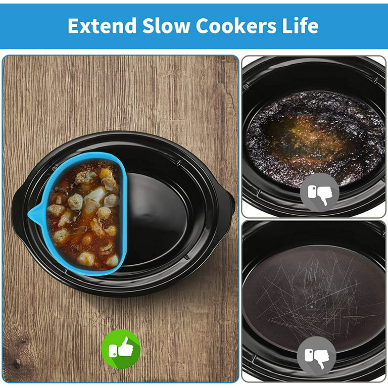 Slow Cooker Divider Liner Fit 6 QT Crock Pot,Reusable & Leakproof