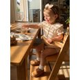 thumbnail image 6 of BemeyourBBs Newborn Baby Girl Summer Clothes Cotton Linen Outfit Cute Bubble Romper Short Sleeve Doll Collar Button Down Bodysuit and Headband Set, 6 of 9