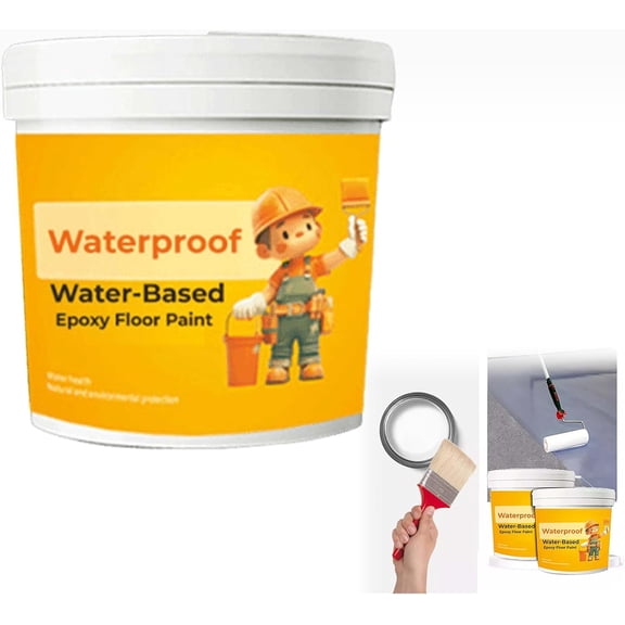 300ml Waterproof Water-Based Epoxy Floor Paint, Anti-Slip Concrete Floor Paint, Quick-Dry Anti-Slip Water-Based Floor Paint, Water-Based Garage Floor Paint Epoxy Floor Paint (N)