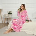 thumbnail image 3 of Xoenoiee Pink Heart Love Arrow Stripe Print Nightgowns for Women Valentine's Day Button Down Long Pajama Dress Soft Full Length Sleepshirt V Neck Sleepwear House Dress, Size S, 3 of 7