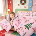 thumbnail image 4 of Manfei Winter Holiday 7-Piece Twin Bedding,Rustic Christmas Tree Bedding Comforter Set,Pink Reversible, 4 of 7