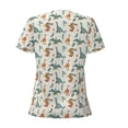 thumbnail image 4 of Naloa Summer Dinosaur Print T-Shirts Short Sleeve V Neck Tees for Women Fashion Tops Trendy Lightweight Soft Casual Summer Outfits Clothes, 4 of 5