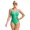 green, variant on Beautyin Sexy Monokini Swimwear One Piece Swimsuit Women Color Contrast U Collar Bathing Suit
