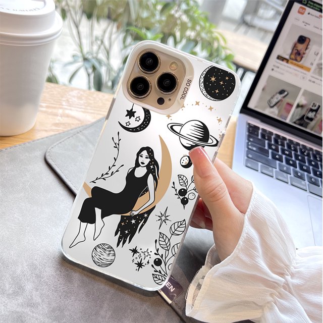 Embrace Creativity with this Fun and Functional Double-layered Silver Phone Case for iPhone 15 Pro Max 14 13 12 Pro 11!