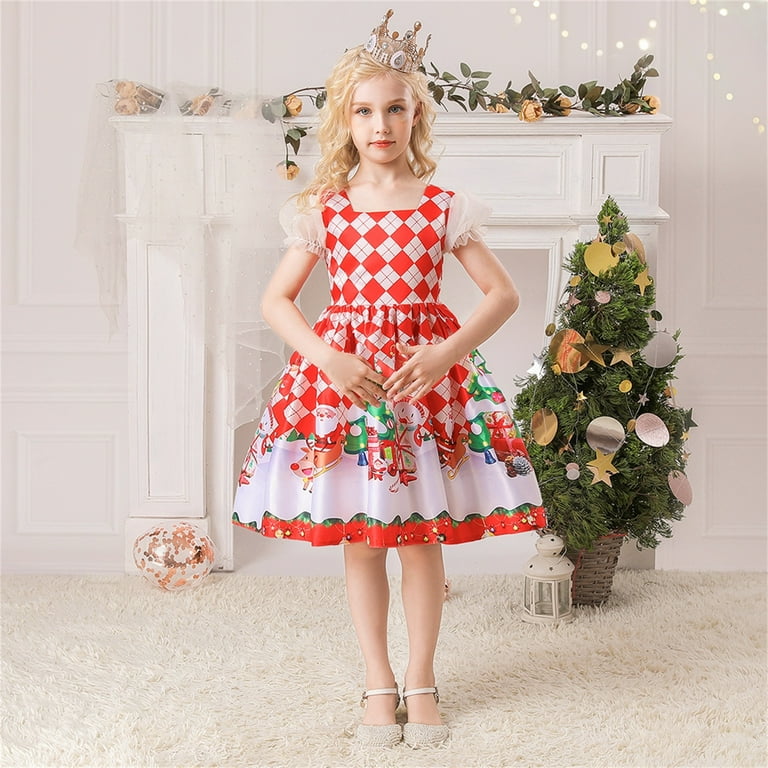 PMUYBHF Toddler Girl Christmas Dress Long Sleeve Kids Child Girls Gown Christmas Xmas Dance Party Princess Dress Baby Girl Dresses 3 6 Months Summer Walmart