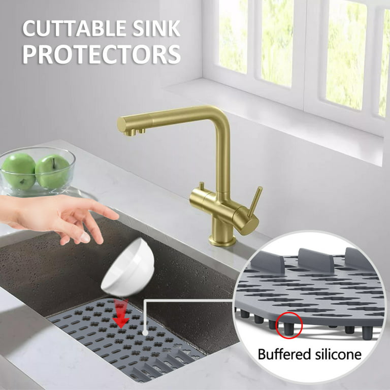 Silicone Kitchen Sink Protector Mat Folding Heat Resistant Drain