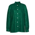 thumbnail image 3 of Txlixc Blusa de botón femenino, lentejuelas brillantes, manga larga, color sólido, gran solapa Txlixc moda, 3 of 4