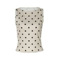 thumbnail image 6 of Women's Camisole Tank Tops Fashion Polka Print Round Neck Soft Comfortable Wear Blouse Tee Shirt Sleeveless Basic Tight T Shirts, 6 of 7