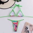 thumbnail image 4 of Odeerbi Sexy Two Piece G-Strings Bikini Set for Women High Cut Swimsuit Halter Triangle Beachwear Bathing Suit Fashion Casual High Waist Slim Soft Binding Swimwear Sets Green, 4 of 7
