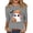 Gray, variant on Halloween Tops for Women, 3/4 Sleeve Round Neck with Witch Moon Print, Casual Fall Tunic Blouse,Black S