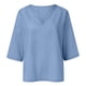 thumbnail image 2 of Gibobby Blusas Manga Larga Para Mujer Camiseta holgada con estampado de cuello redondo y manga corta de algodón versión clásica para mujer（Azul， L), 2 of 5