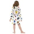 thumbnail image 7 of FORMRS Niños Bathrobe Unisex Hooded Robe Soft Plush Pajamas Sleepwear, Size 4-6T, Black Simple Shapes, 7 of 7