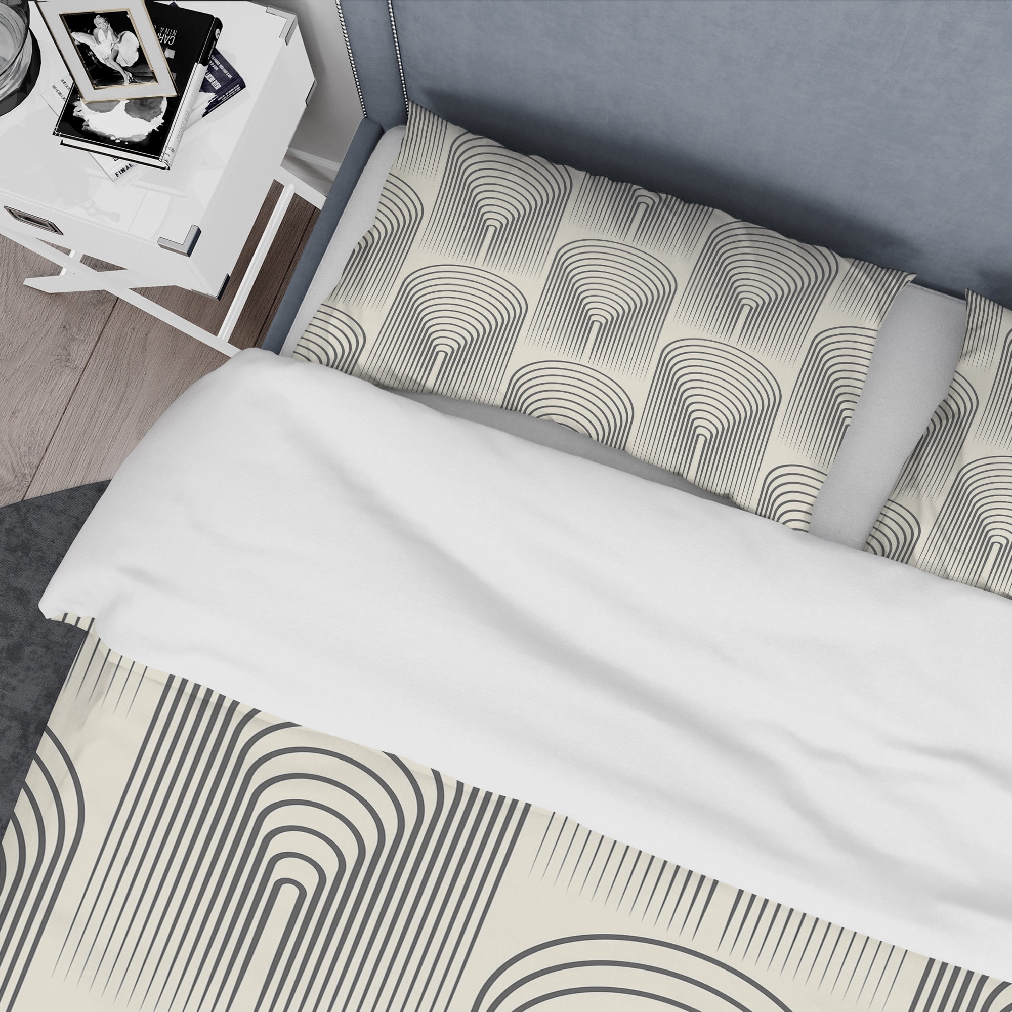 Designart 'Retro conical geometry' Vintage Duvet Cover Set