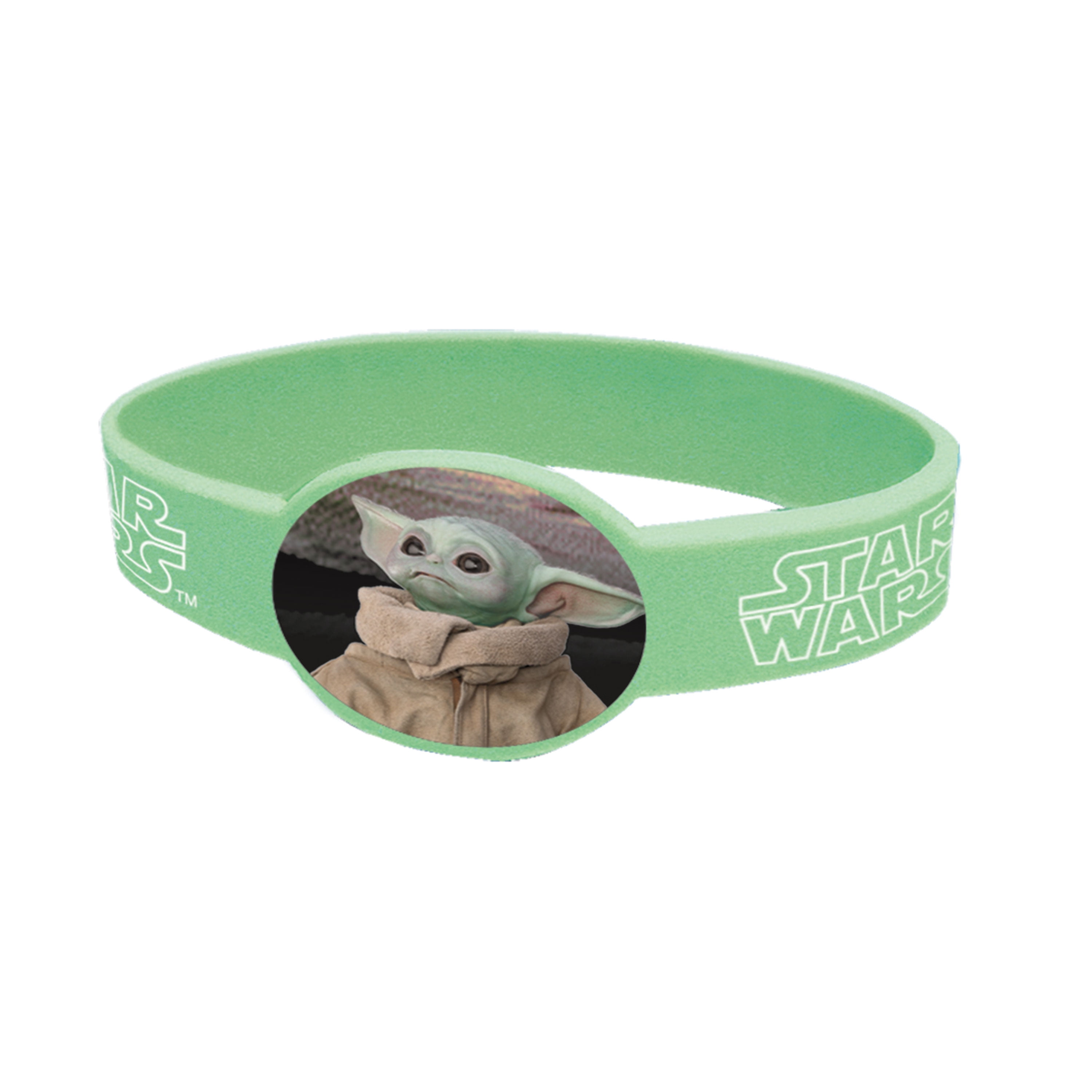 (4 pack) Rubber Star Wars The Mandalorian The Child Baby Yoda Bracelet Party Favors, 4ct