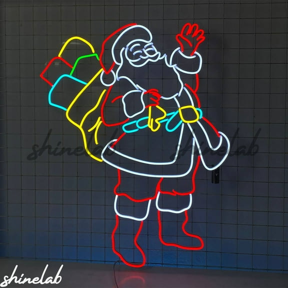 Shinelab Santa Claus Neon Sign, Christmas Decor, Christmas Neon Sign