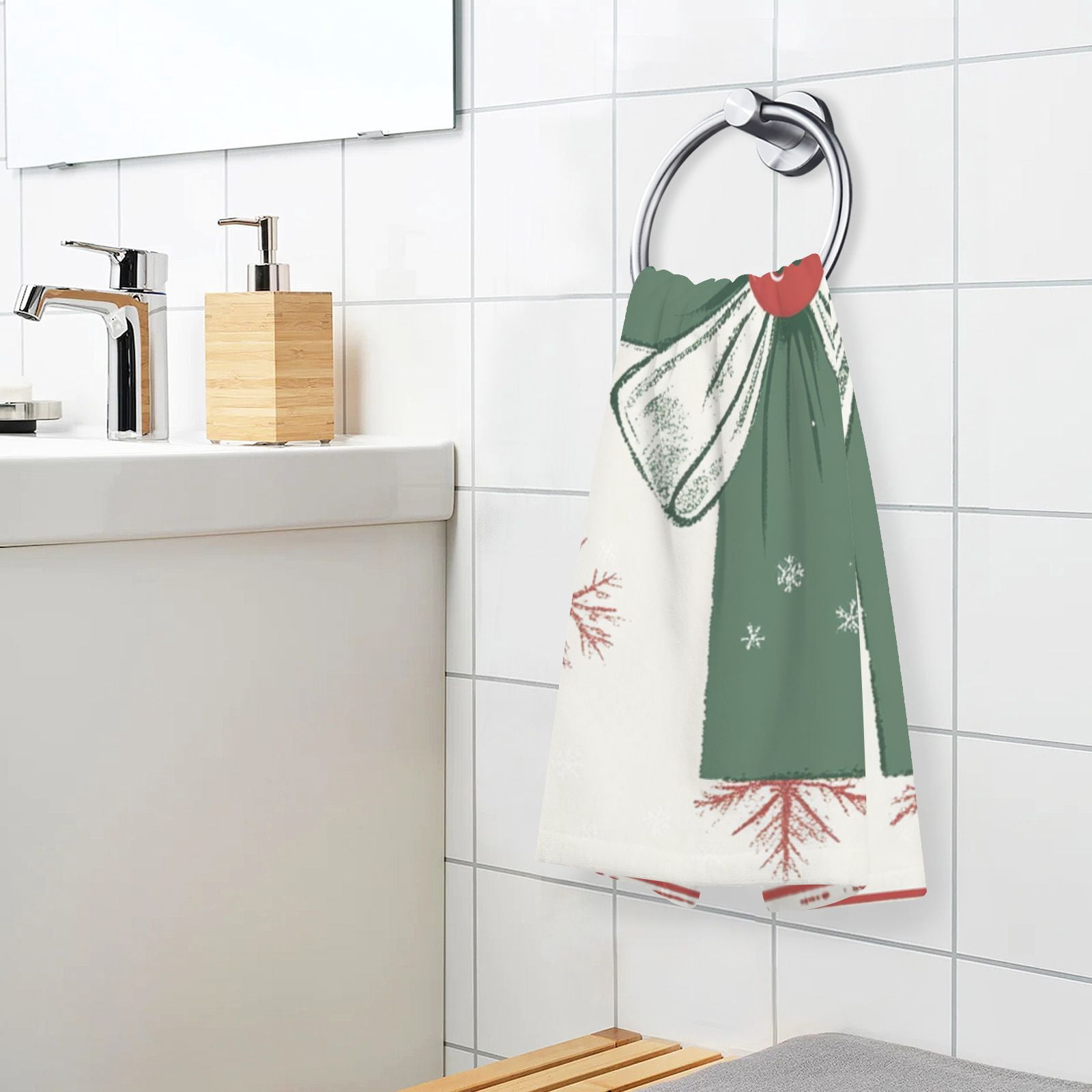 Rural Cross Hand Towels Cotton Bath Towels Large Face Towels Absorbent for Bathroom 2 Packs