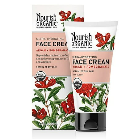 Nourish Organic Ultra-Hydrating Face Cream - Argan + Pomegranate 1.7 (Best Organic Fake Tan)