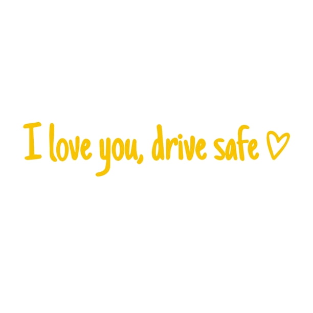 Yhmxh Pegatina de espejo retrovisor con texto "Te amo", "Conducción segura", "Te amo", "Con corazón", "Para espejo retrovisor, ventana", vinilo, accesorios y regalo para coche