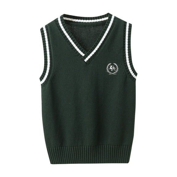 Ruyang Knit Sweaters Waistcoat for Boys Girls Preppy Knitted Sweaters Vest Fall Winter Warm Sleeveless School Jackets