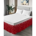 thumbnail image 4 of Christmas Snowflake Bed Skirt Queen Size 16&nbsp;Inch Drop, Red Gradient Wrap Around Dust Ruffle Bedskirts, Wrinkle & Fade Resistant Easy Fit Bedskirt with Adjustable Elastic, 4 of 8