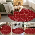thumbnail image 5 of Round Rugs 3 Ft, Red Christmas Non Slip Area Rugs for Kitchen Bedroom Entryway, Xmas Snowflake Winter Washable Carpet Runner Rug Floor Mats for Bedroom Home Decor, 5 of 9