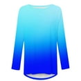 thumbnail image 5 of gakvbuo Tunics Tops For Women To Wear With Leggings Casual Round Neck Sweatshirt Solid Color Long Fit Pullover Shirts Loose Long Sleeve Blouse Tshirt, 5 of 6