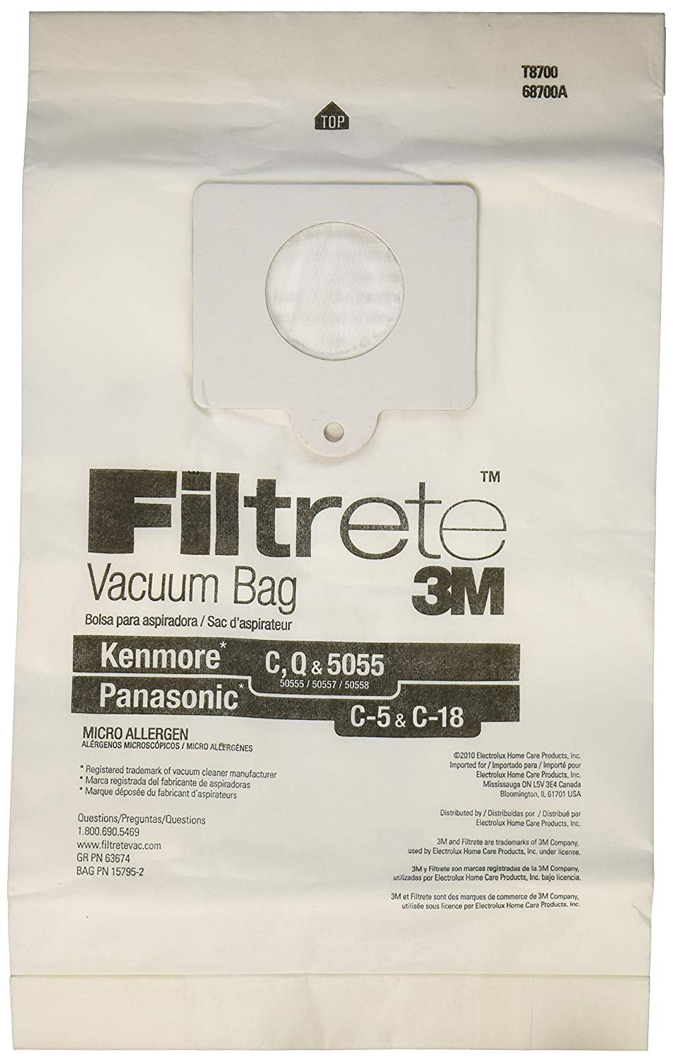Kenmore Panasonic Micro Allergen Vacuum Cleaner Bags C C-5 C5 Q 5055 50558 50557 
