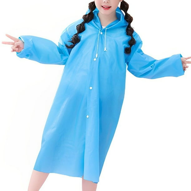 Kearding 3 uds. Chubasquero para niños, impermeable para senderismo, EVA, ropa de lluvia para niñas y niños, botón multifunción, cubierta Paraguas de lluvia Azul