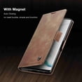 thumbnail image 3 of Dteck For Samsung Note 10 Plus CaseMe Slim PU Leather Flip Magnet Case Cover Retro Style Frosted Lightweight Protective Shell Holster, brown, 3 of 3