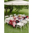 thumbnail image 3 of Outdoor Tablecloth with Umbrella Hole and Zipper, Valentines Rectangle Table Cloth 52x70 Inch Waterproof Tablecloth, Pink Red Love Heart Gnomes Eucalyptus Rustic Picnic Table Cover for Patio Camping, 3 of 7