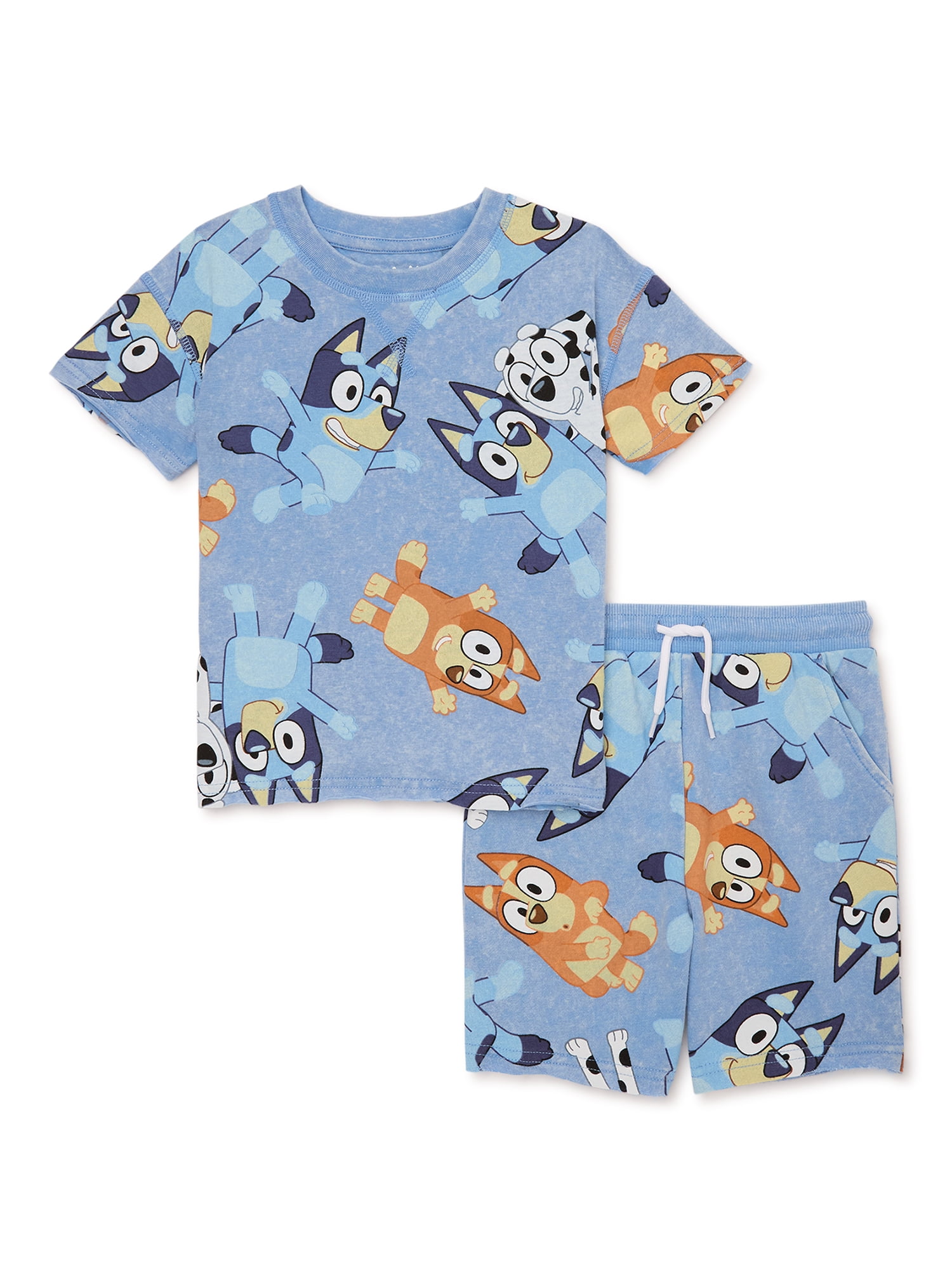 Bluey Toddler Boys Short Sleeve T-Shirt and Shorts Set, 2-Piece, Sizes 12M-5T