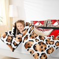 thumbnail image 3 of Castle Fairy Baseball Sport Twin Comforter Sets 2pcs, Ribbon Bow Leopard Print Bedding Set, Brown Red White,Black Reversible,1 Comforter and 1 Pillowcase, 3 of 6