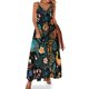 thumbnail image 1 of Vestido largo playero de pavo real colorido con estampado de animales, tirantes finos, ropa de calle, vestidos largos informales, ropa de primavera con cuello en V, ropa de gran tamaño, 1 of 7