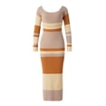 thumbnail image 6 of Knit Bodycon Dresses for Women Summer Long Sleeve Maxi Dress Square Neck Cut Out Long Dress Y2K Beach Dresses, 6 of 7