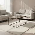 thumbnail image 1 of Mesa de Centro Moderna Industrial 100×50×47 cm | Estructura Metálica y Cubierta MDF Color Nogal – EKE, 1 of 7