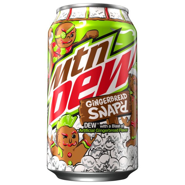 Mtn Dew Soda Gingerbread Snap'd DEW With A Blast Of Artificial