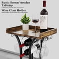 thumbnail image 4 of Wine Rack Freestanding Floor, Mini Bar Table Wine Holder Stand Liquor Cabinet with Glass Holder Wood Tabletop 14 Bottles Floor Wine Storage for Home Bar Kitchen Living Room (Patent Pending), 4 of 17