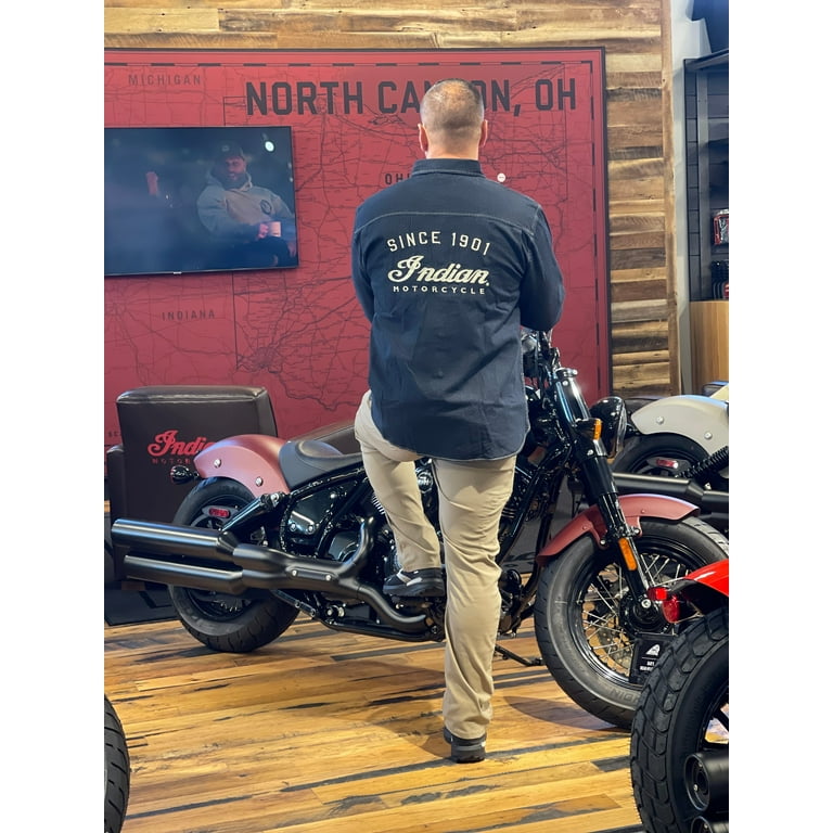 トップス Indian motorcycle denim shirt Men's Heritage Denim Shirt, Navy | Indian Motorcycle