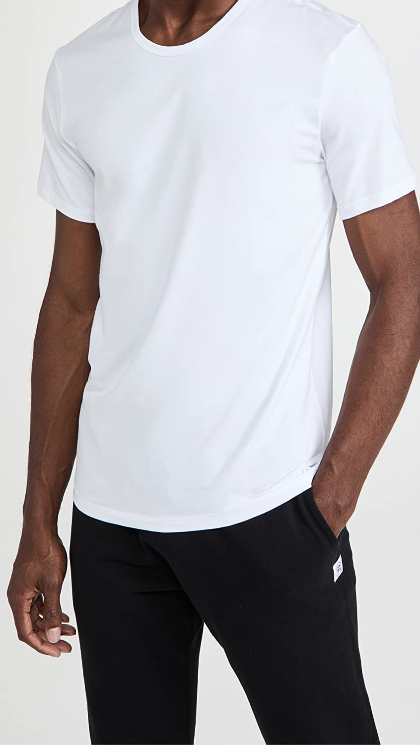 Calvin Klein Underwear Mens Short Sleeve Crew Neck 2Pk Medium White