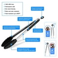 thumbnail image 2 of Bundlepro Stainless Steel Kitchen Locking Cooking Tongs with Silicone Tips,Set of 3-7" 9" 12",Black, 2 of 7
